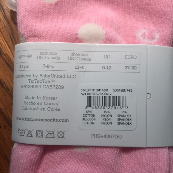 2/$7 🆕 Tictactoe Pink Polka Dot Ruffle Socks - Picture 5 of 5